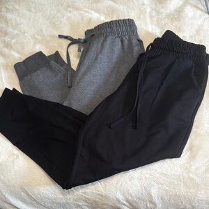 Womens Black and Gray Jogger Pants